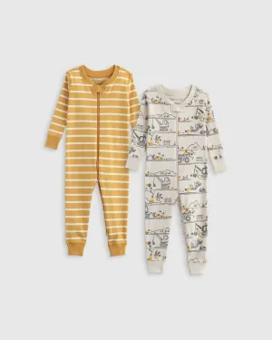 100% Organic Cotton Sleep & Play Footie Pajamas 2-Pack - Baby Boy