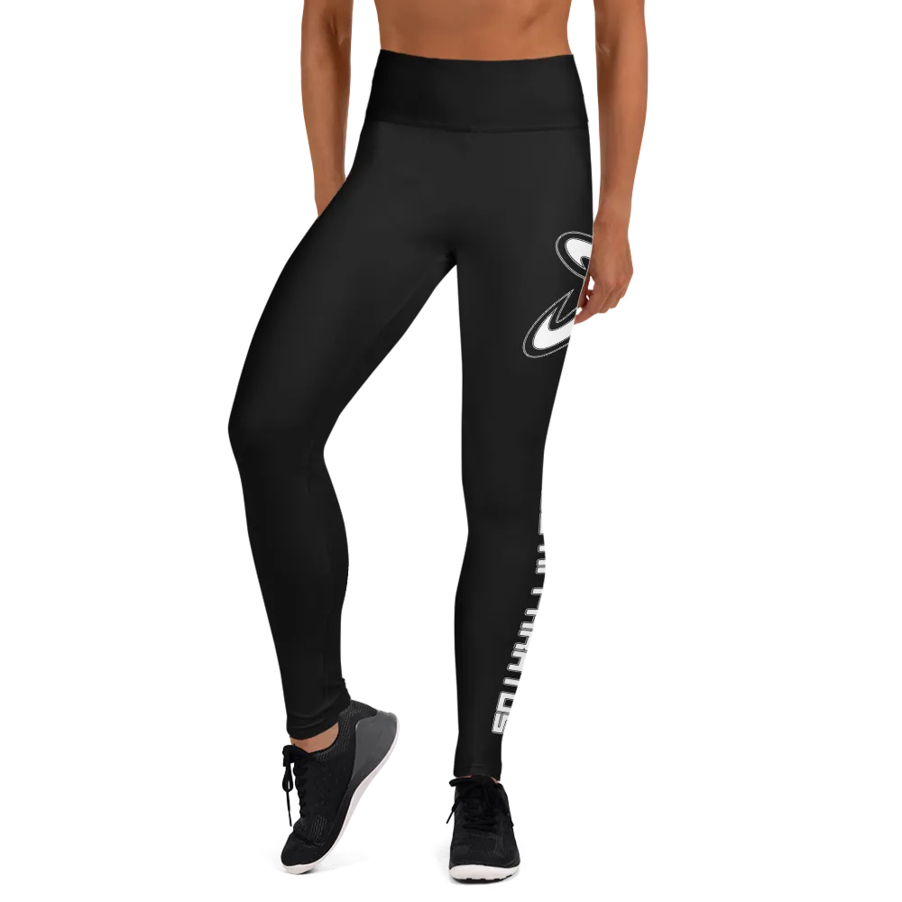 Athletic Apparatus Black White logo V2 Yoga Leggings