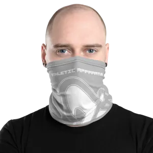 Athletic Apparatus Grey 2 White logo V1 Neck Gaiter