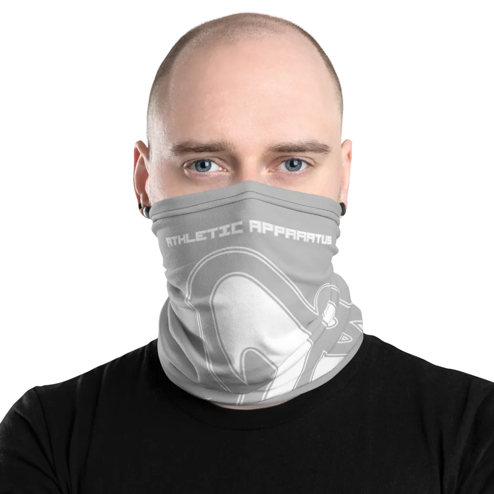 Athletic Apparatus Grey 2 White logo V1 Neck Gaiter