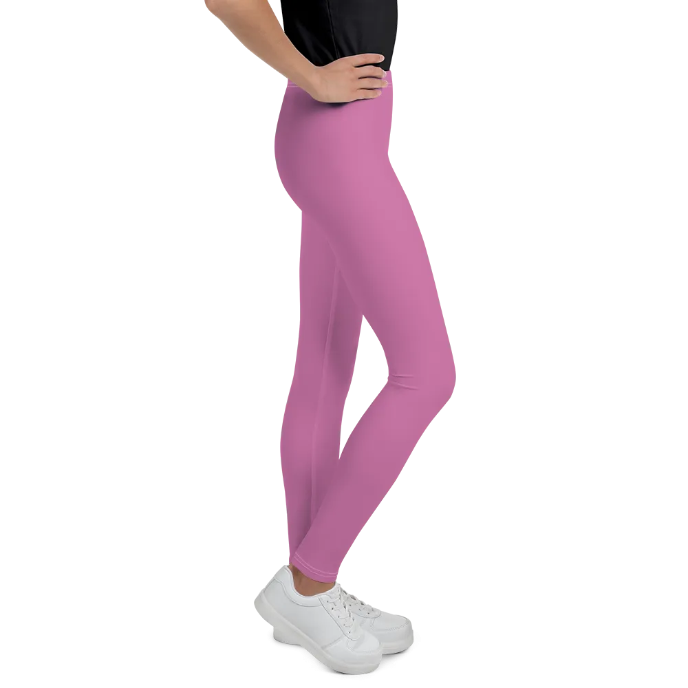 Athletic Apparatus Pink 1 White logo White stitch V2 Youth Leggings