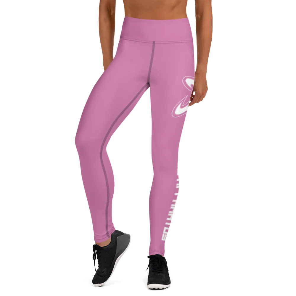 Athletic Apparatus Pink 1 White logo Yoga Leggings