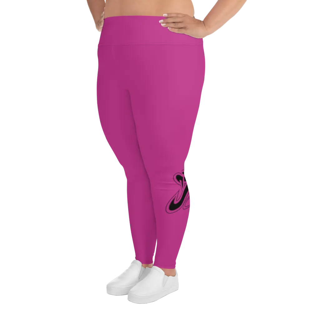 Athletic Apparatus Pink Black logo V3 Plus Size Leggings