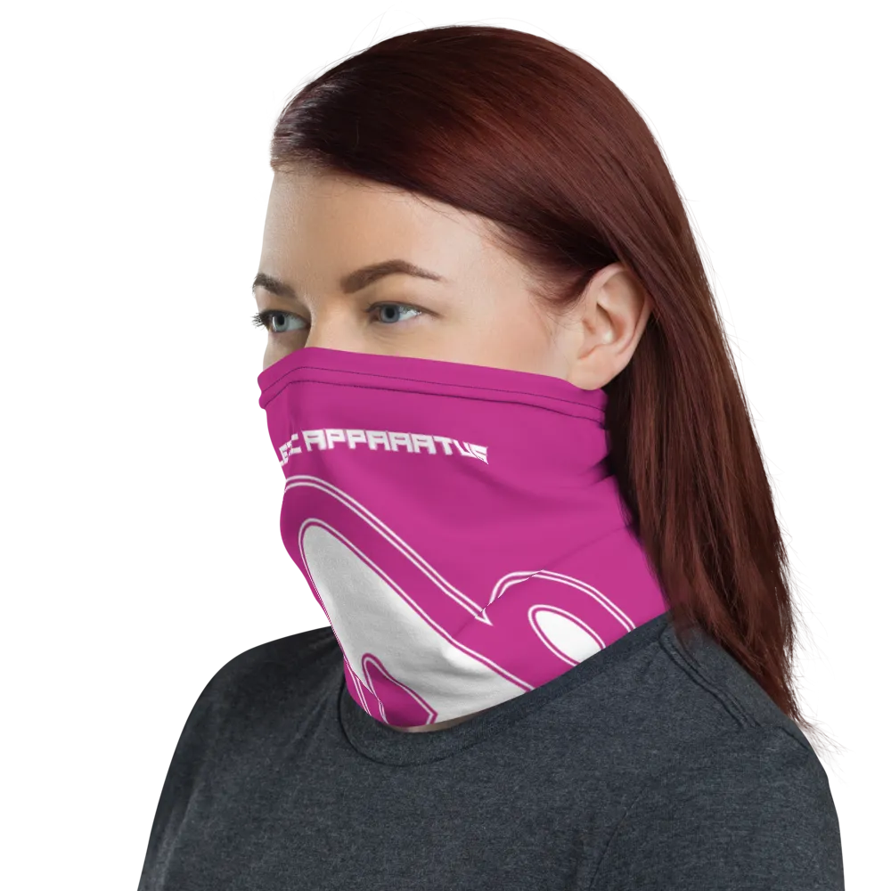 Athletic Apparatus Pink White logo V1 Neck Gaiter