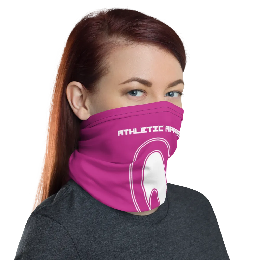 Athletic Apparatus Pink White logo V1 Neck Gaiter