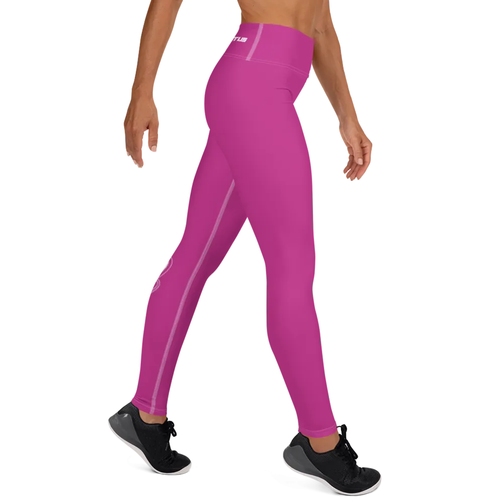 Athletic Apparatus Pink White logo White stitch V3 Yoga Leggings