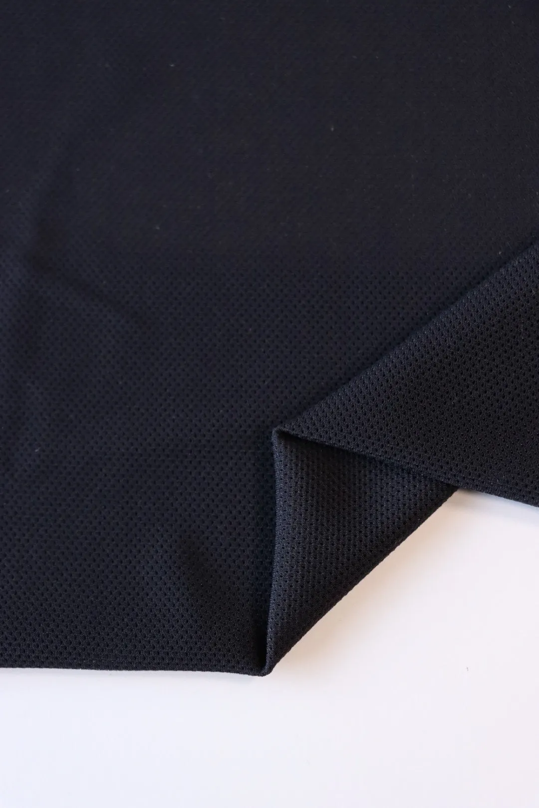 Black Italian Lightweight Microfiber Mesh Nylon Spandex | Designer Deadstock