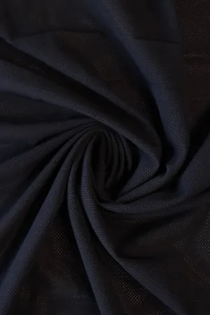 Black Italian Lightweight Microfiber Mesh Nylon Spandex | Designer Deadstock