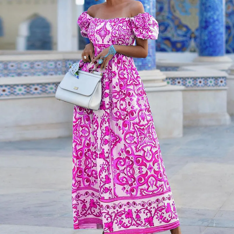 Bohemian Chic One-Shoulder Boho Maxi Dress
