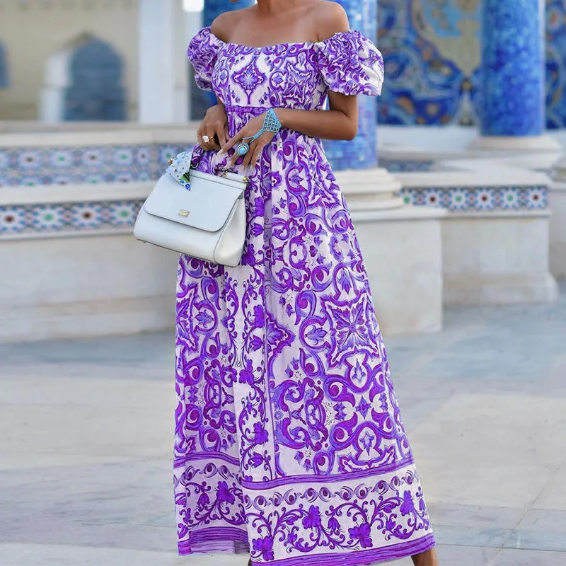 Bohemian Chic One-Shoulder Boho Maxi Dress