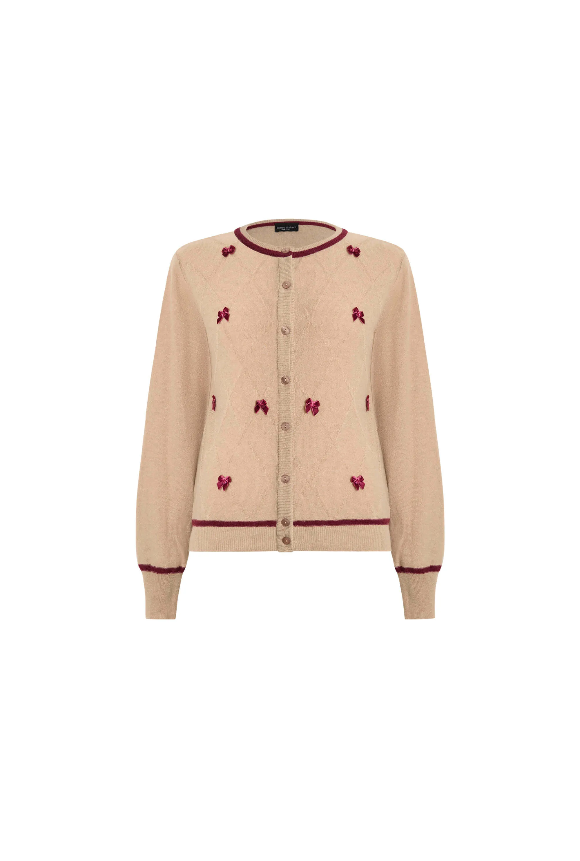 Bow Detail Camel Cardigan