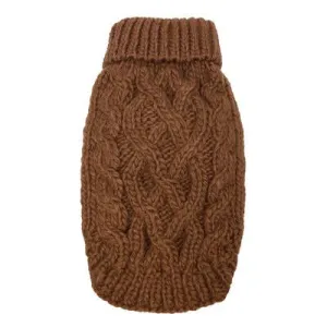 Cable Knit Dog Sweaters Camel