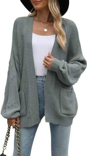 Cakulo Womens 2025 Oversized Chunky Cardigan Sweaters Fall Fashion Open Front Knit Long Sleeve Pockets Cardigans