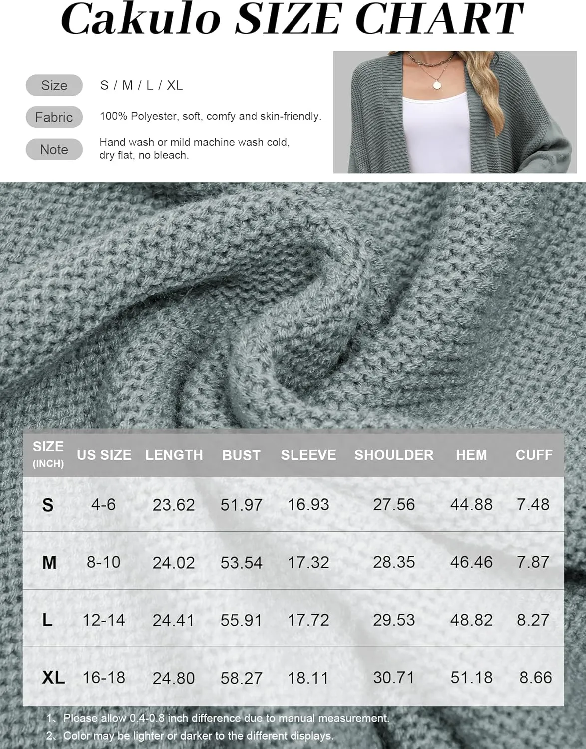 Cakulo Womens 2025 Oversized Chunky Cardigan Sweaters Fall Fashion Open Front Knit Long Sleeve Pockets Cardigans