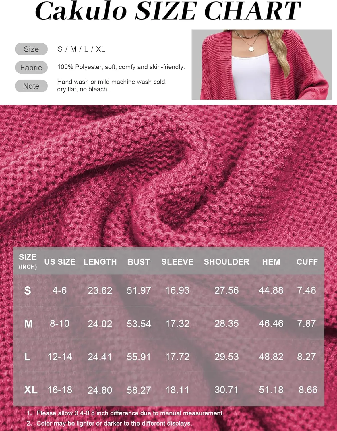 Cakulo Womens 2025 Oversized Chunky Cardigan Sweaters Fall Fashion Open Front Knit Long Sleeve Pockets Cardigans