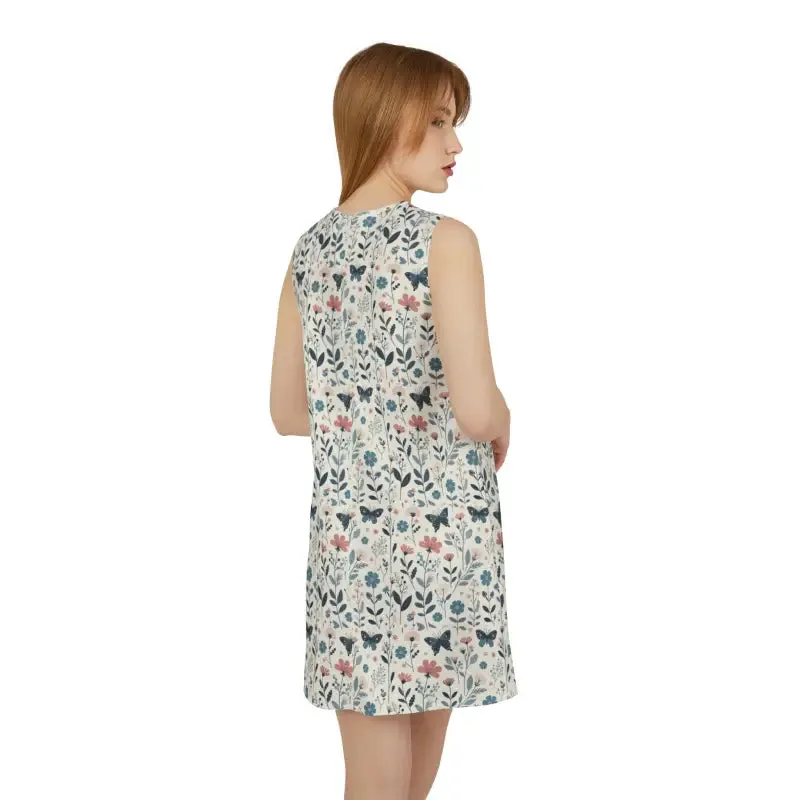 Chic Pastel Floral Sleeveless Dress