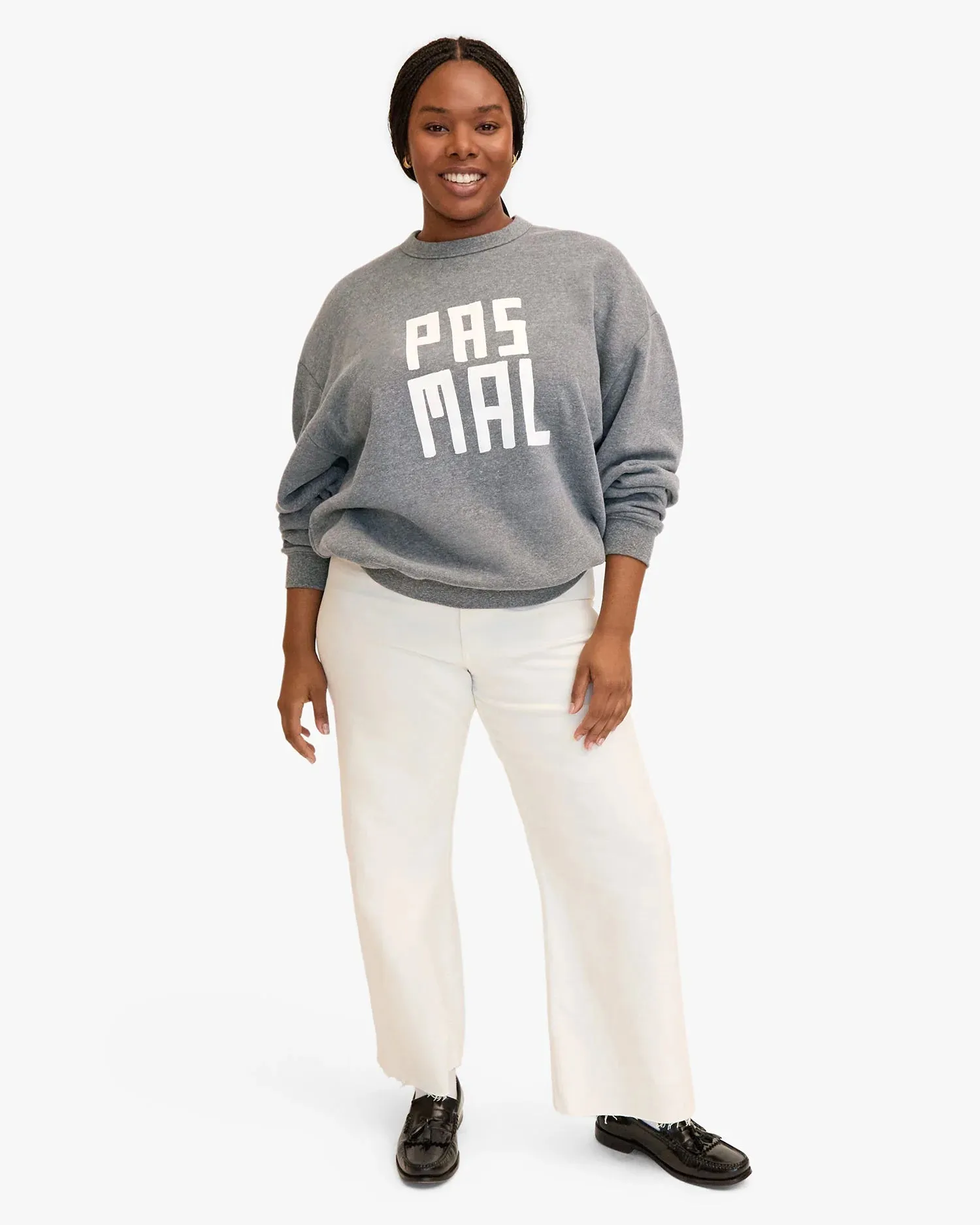 Clare V | Grand Pas Mal Oversized Sweatshirt - Grey