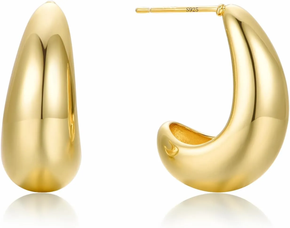 Cocadant Sterling Silver Hoop Earrings for Women,14K Real Gold Plated Hypoallergenic Hoop Earrings with Elegant Gift Box