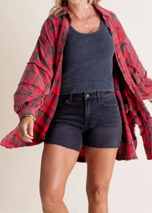 Cozy Layering Flannel Shirt Jacket