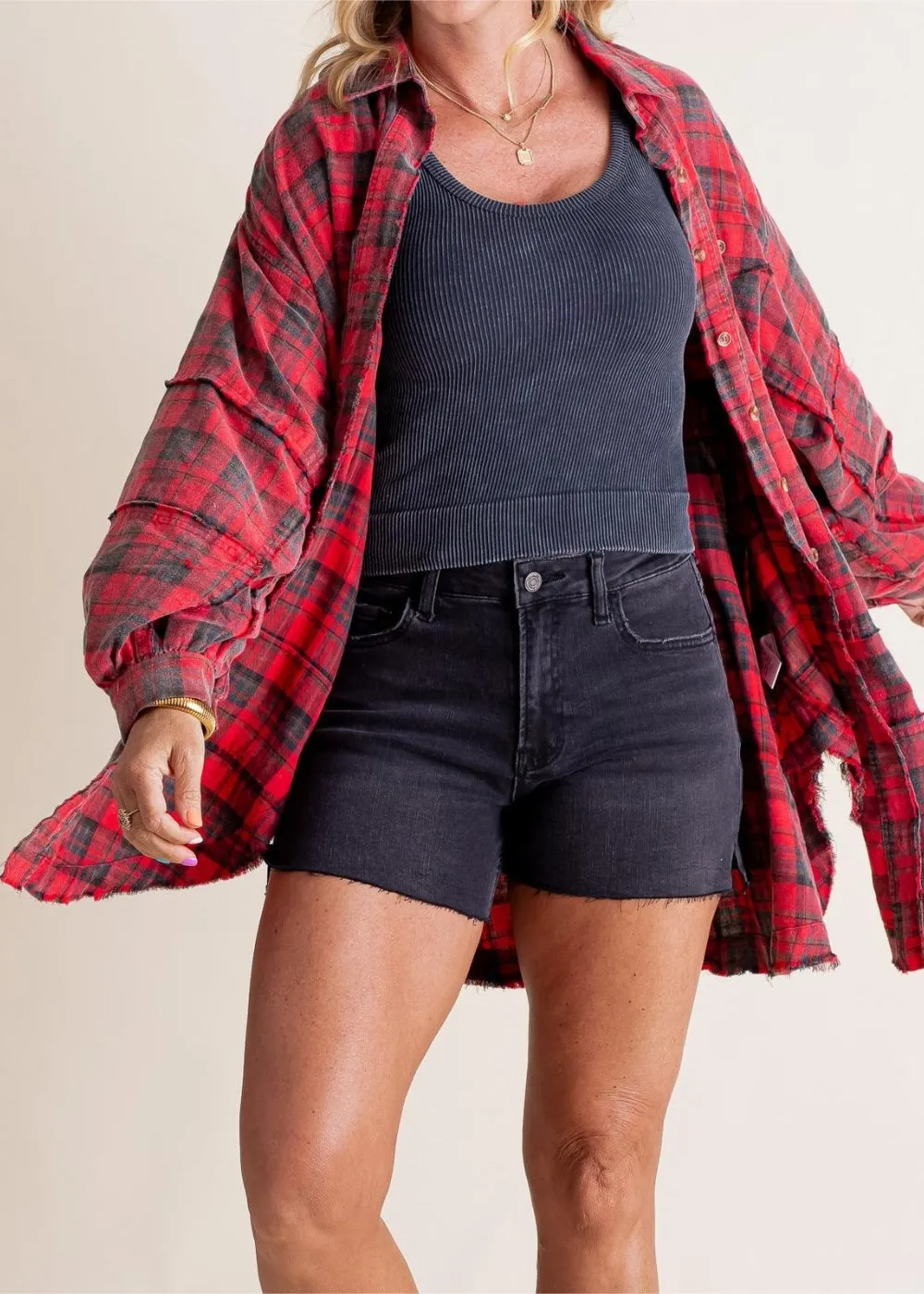 Cozy Layering Flannel Shirt Jacket