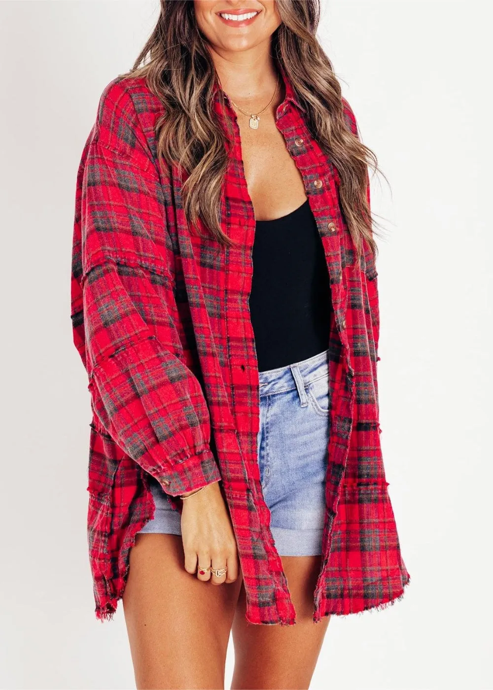 Cozy Layering Flannel Shirt Jacket