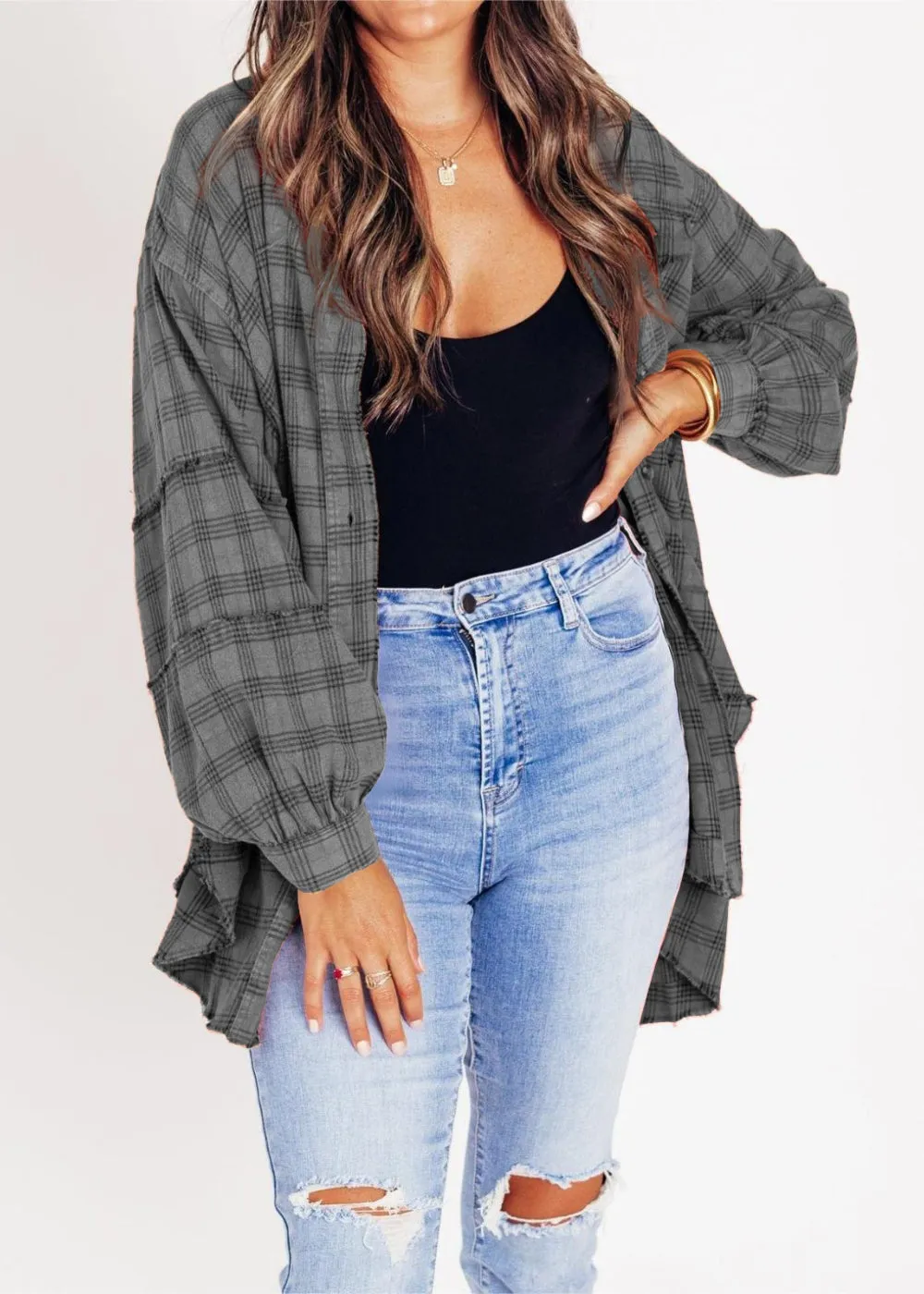 Cozy Layering Flannel Shirt Jacket