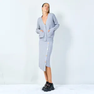 Cozy ribbed button-up cardigan wholesale