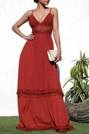 Crochet Woven Maxi Dress