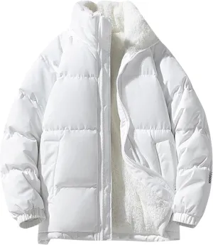 Down Cotton Coat for Men Winter Warm Quilted Jacket Thicken Padded Insulated Jacket Outwear Puffy Couple Winter Coat