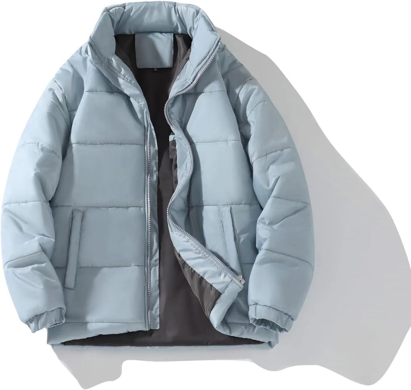 Down Cotton Coat for Men Winter Warm Quilted Jacket Thicken Padded Insulated Jacket Outwear Puffy Couple Winter Coat