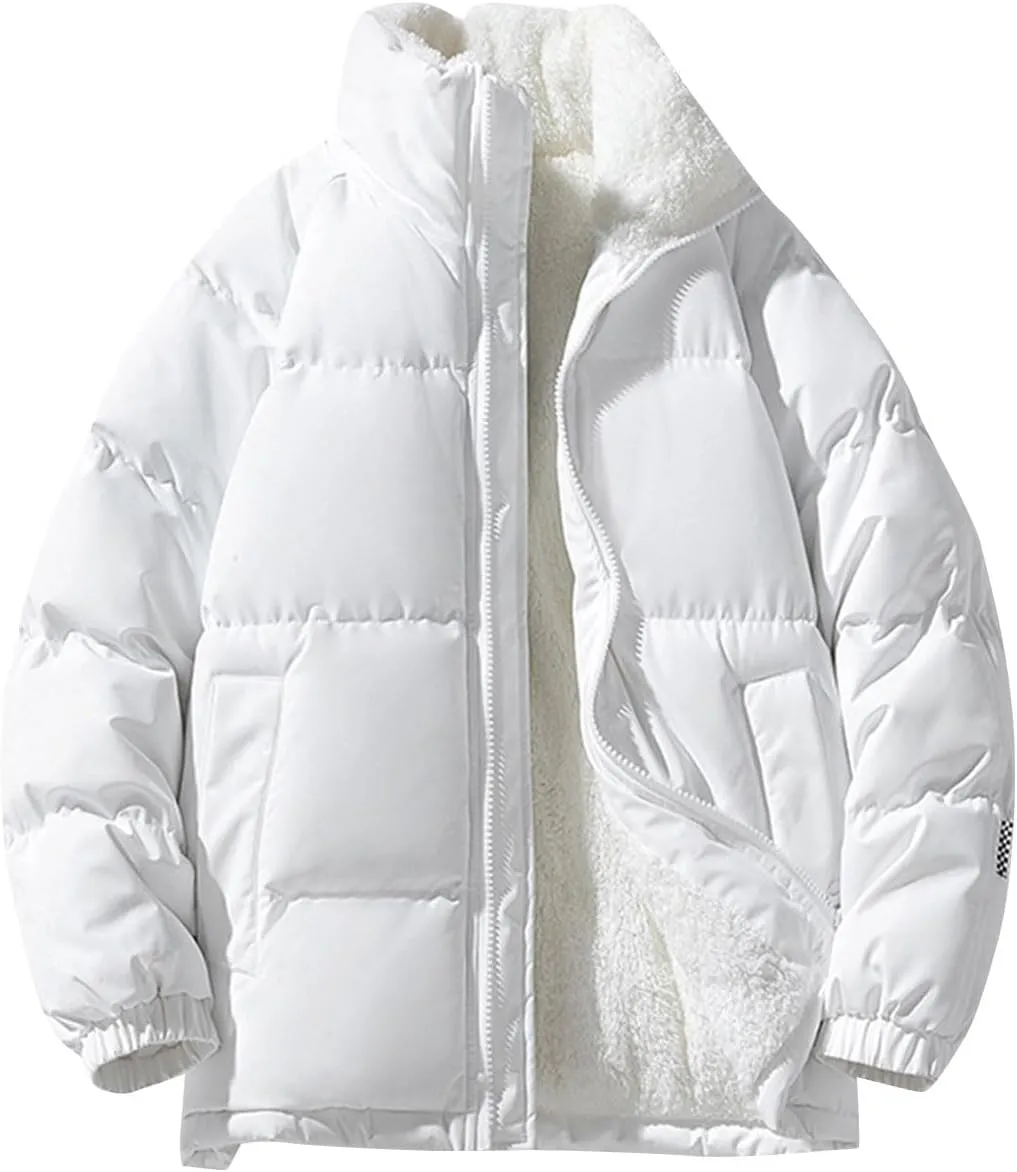 Down Cotton Coat for Men Winter Warm Quilted Jacket Thicken Padded Insulated Jacket Outwear Puffy Couple Winter Coat