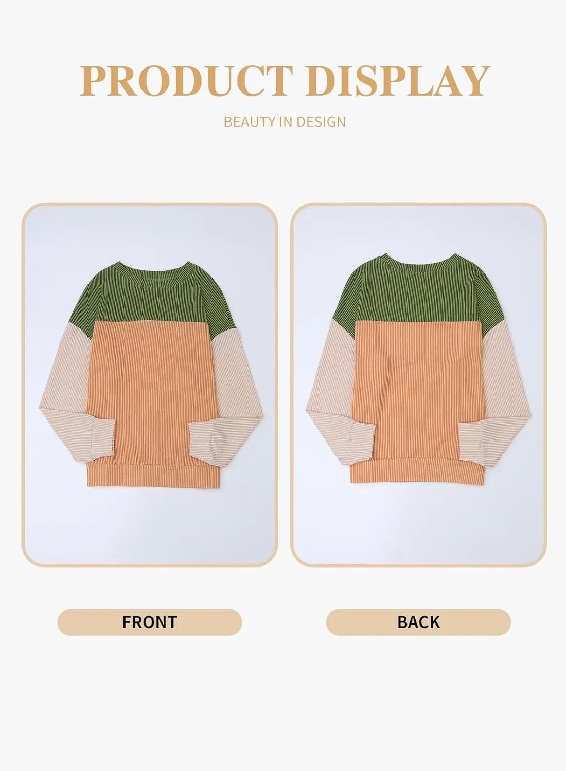Eytino Plus Size Sweatshirt for Women Striped Colorblock Long Sleeve Crewneck Casual Loose Pullover Shirt Top(1X-5X)