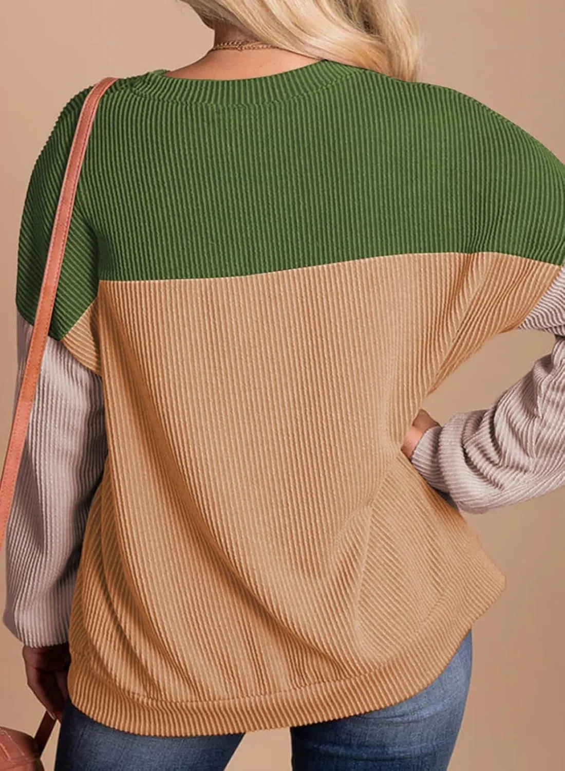 Eytino Plus Size Sweatshirt for Women Striped Colorblock Long Sleeve Crewneck Casual Loose Pullover Shirt Top(1X-5X)