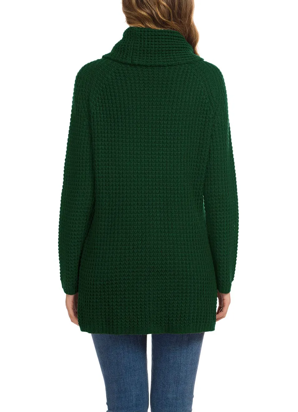 GRECERELLE Womens Turtleneck Sweaters 2024 Fall Chunky Long Sleeve Asymmetric Knit Pullover Sweaters