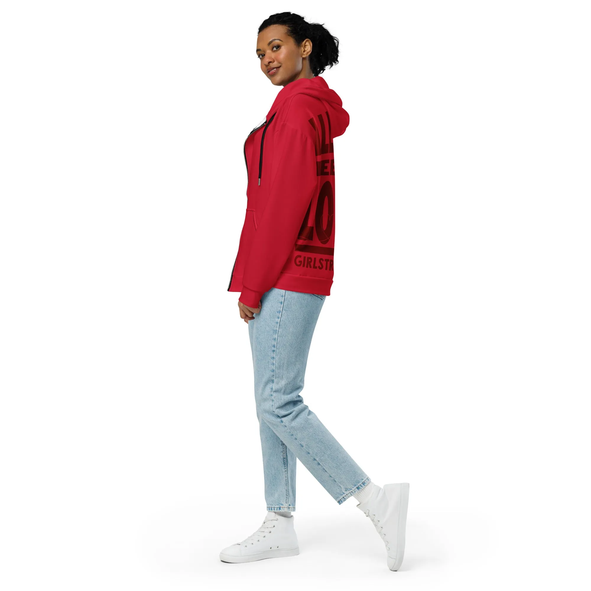 GS GRAPHIX ZIP HOODIE RED - ALL YOU NEED IS LOVE