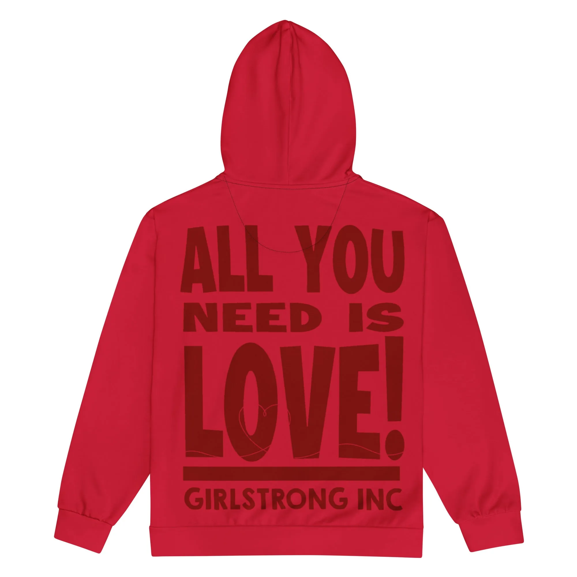 GS GRAPHIX ZIP HOODIE RED - ALL YOU NEED IS LOVE
