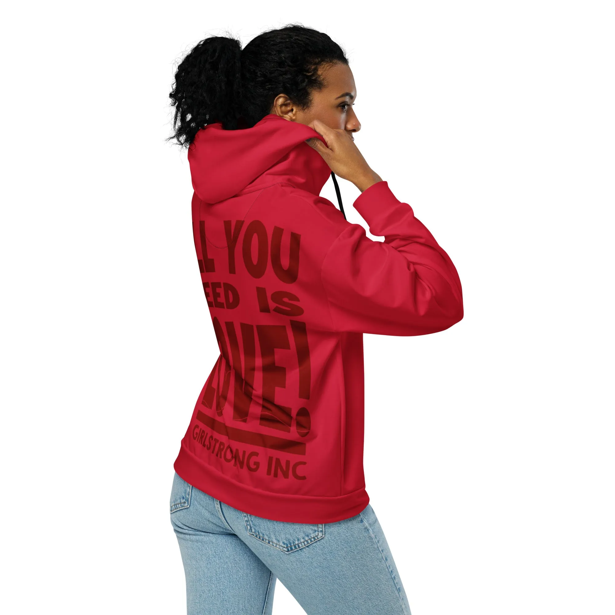 GS GRAPHIX ZIP HOODIE RED - ALL YOU NEED IS LOVE