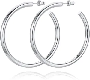 Howoo Chunky Hoops High Polished Hoop Earrings for Women
