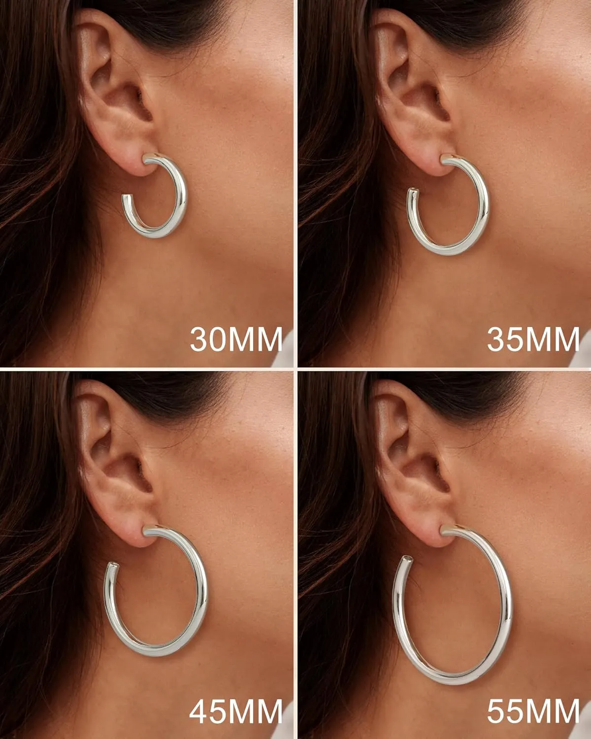 Howoo Chunky Hoops High Polished Hoop Earrings for Women