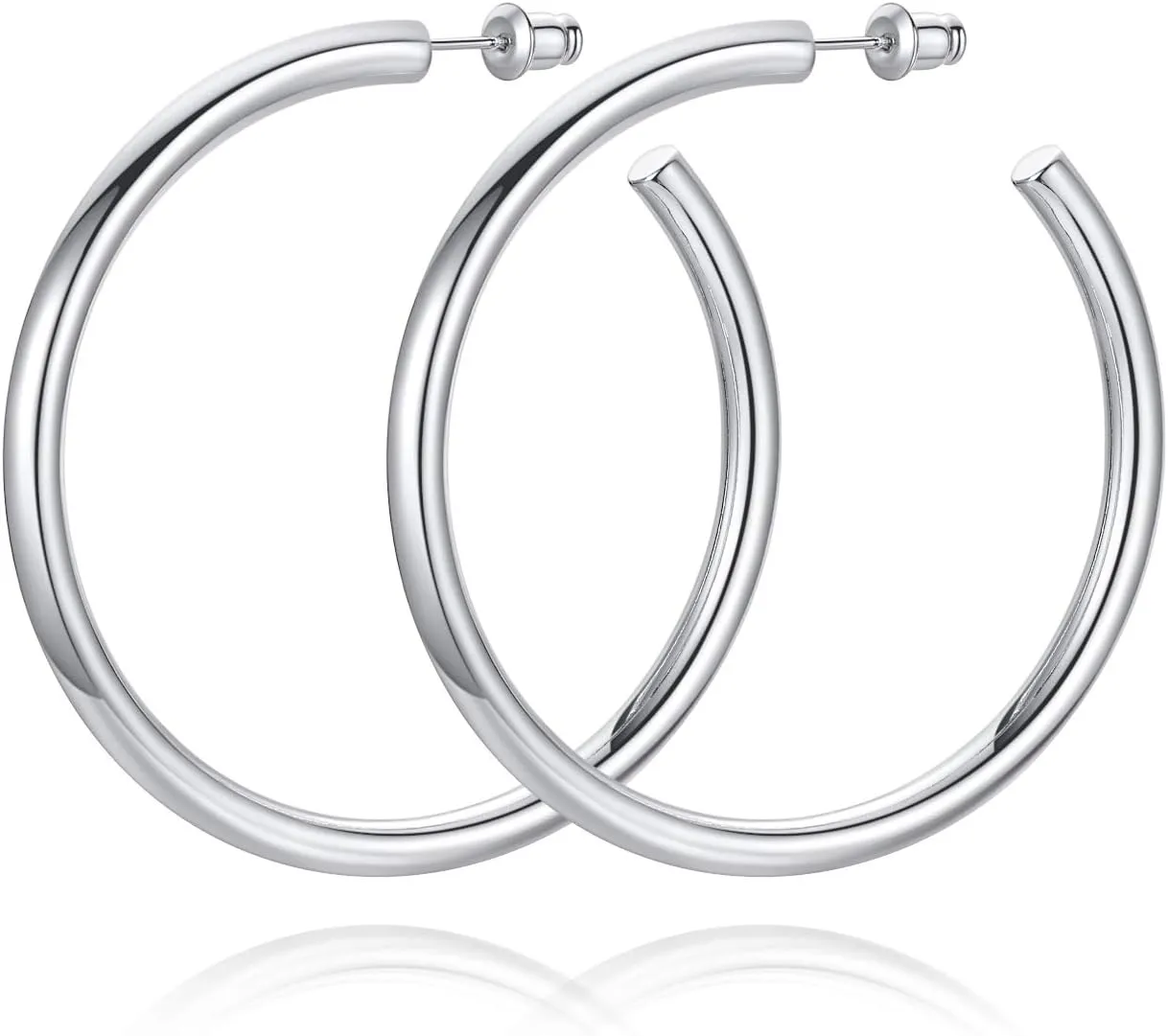 Howoo Chunky Hoops High Polished Hoop Earrings for Women