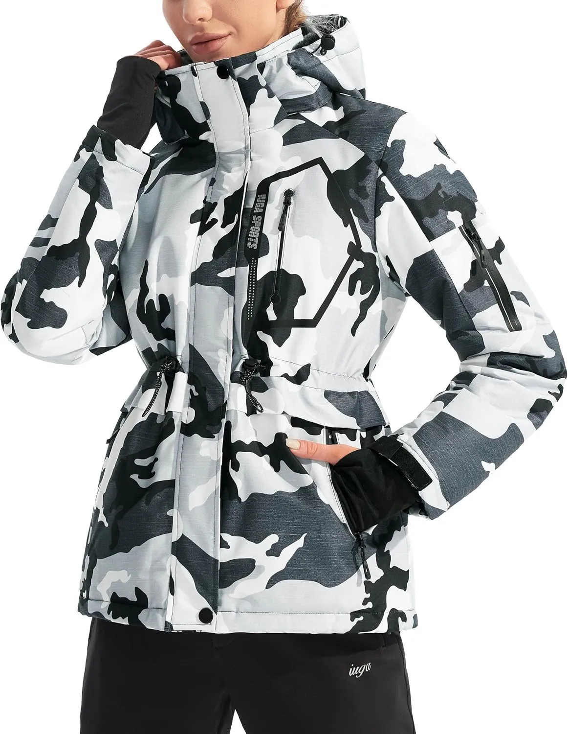 IUGA Waterproof Ski Jacket Women Warm Outdoor Winter Jackets Windproof Snowboard Winter Coats for Mountain Hiking