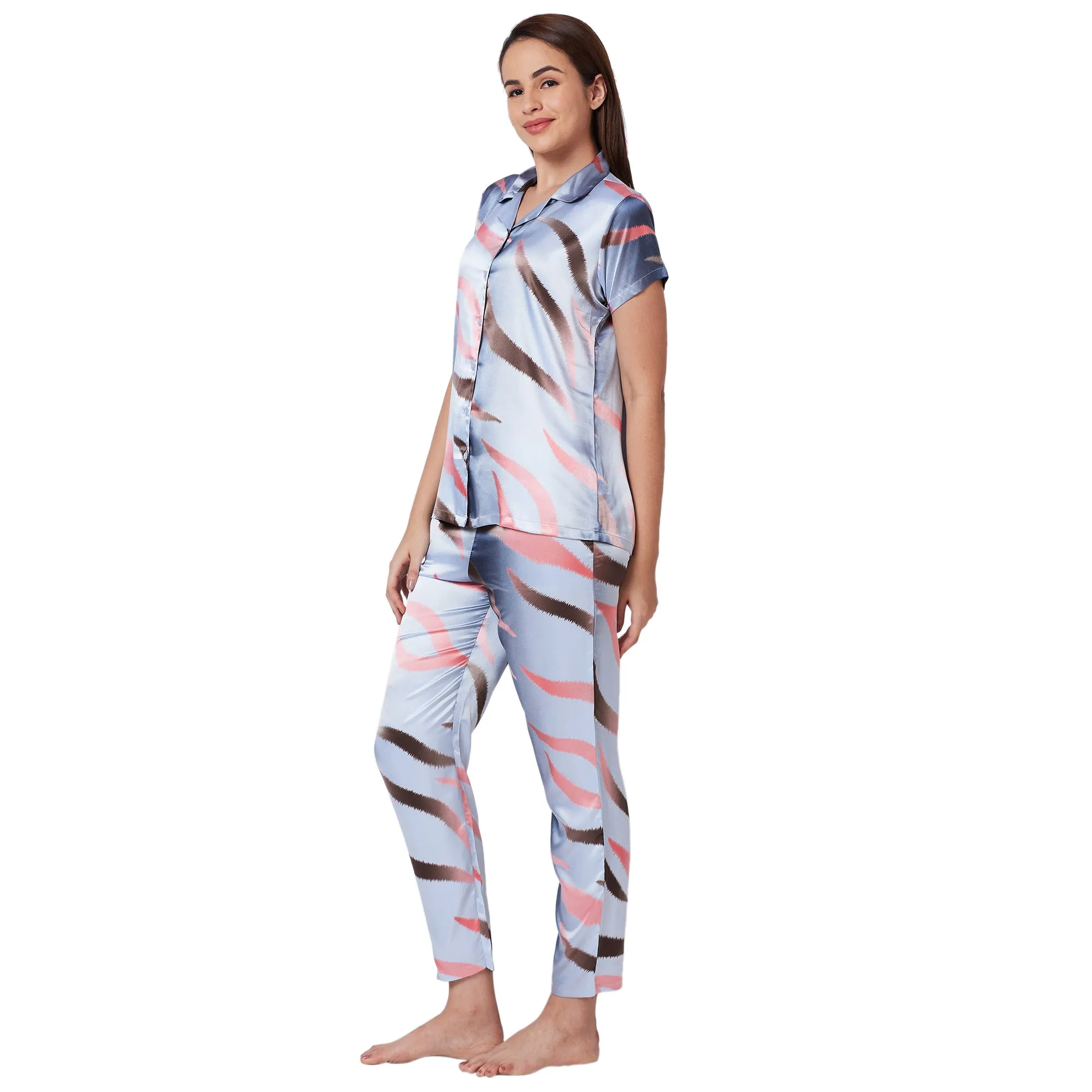 JRB 1870-Assorted Night Suit Cotton Print Regular-Grey
