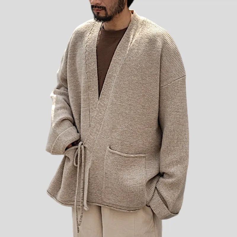 Kimono sweater cardigan with side tie