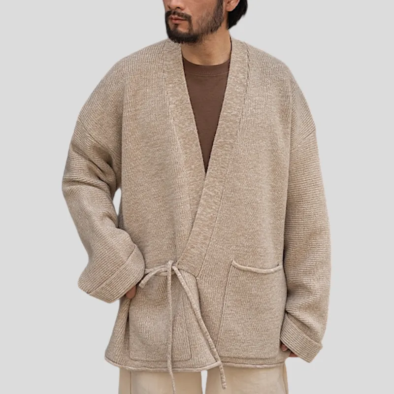 Kimono sweater cardigan with side tie