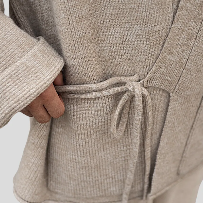 Kimono sweater cardigan with side tie