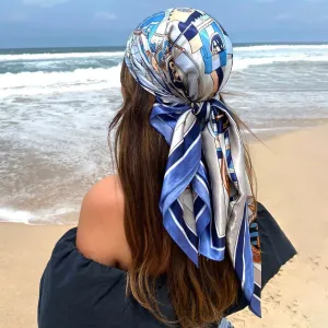 Large Hijab Scarves For Women Fashion Print Silk Satin 90cm