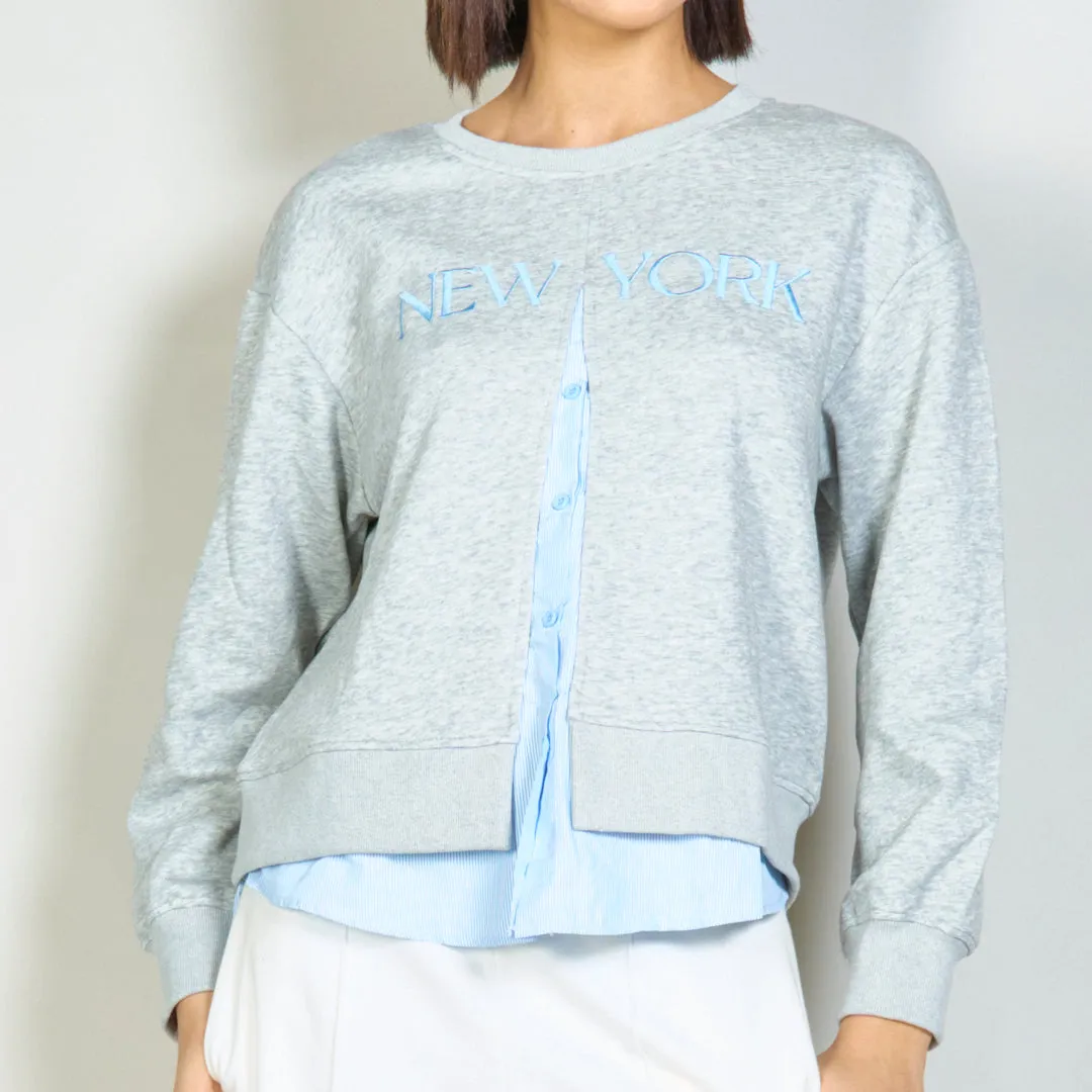 Layered "New York" embroidered sweatshirt wholesale