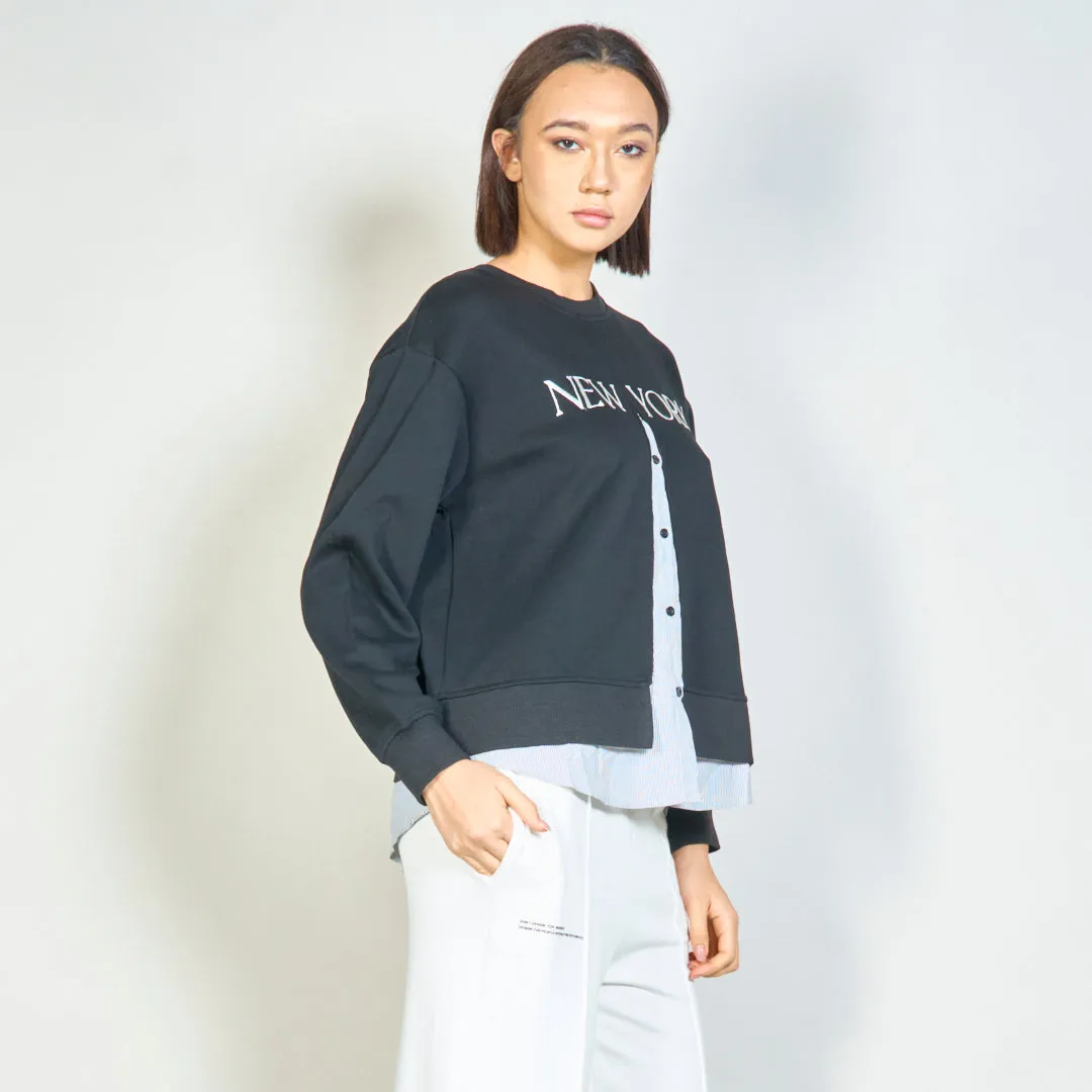 Layered "New York" embroidered sweatshirt wholesale