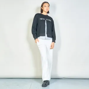 Layered "New York" embroidered sweatshirt wholesale