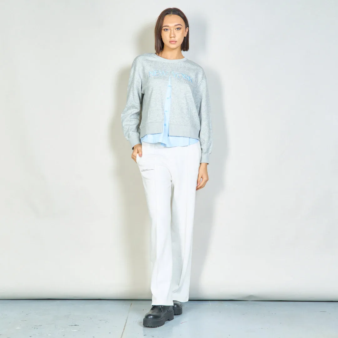 Layered "New York" embroidered sweatshirt wholesale